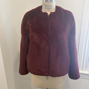 Elegant Maroon Teddy Jacket
